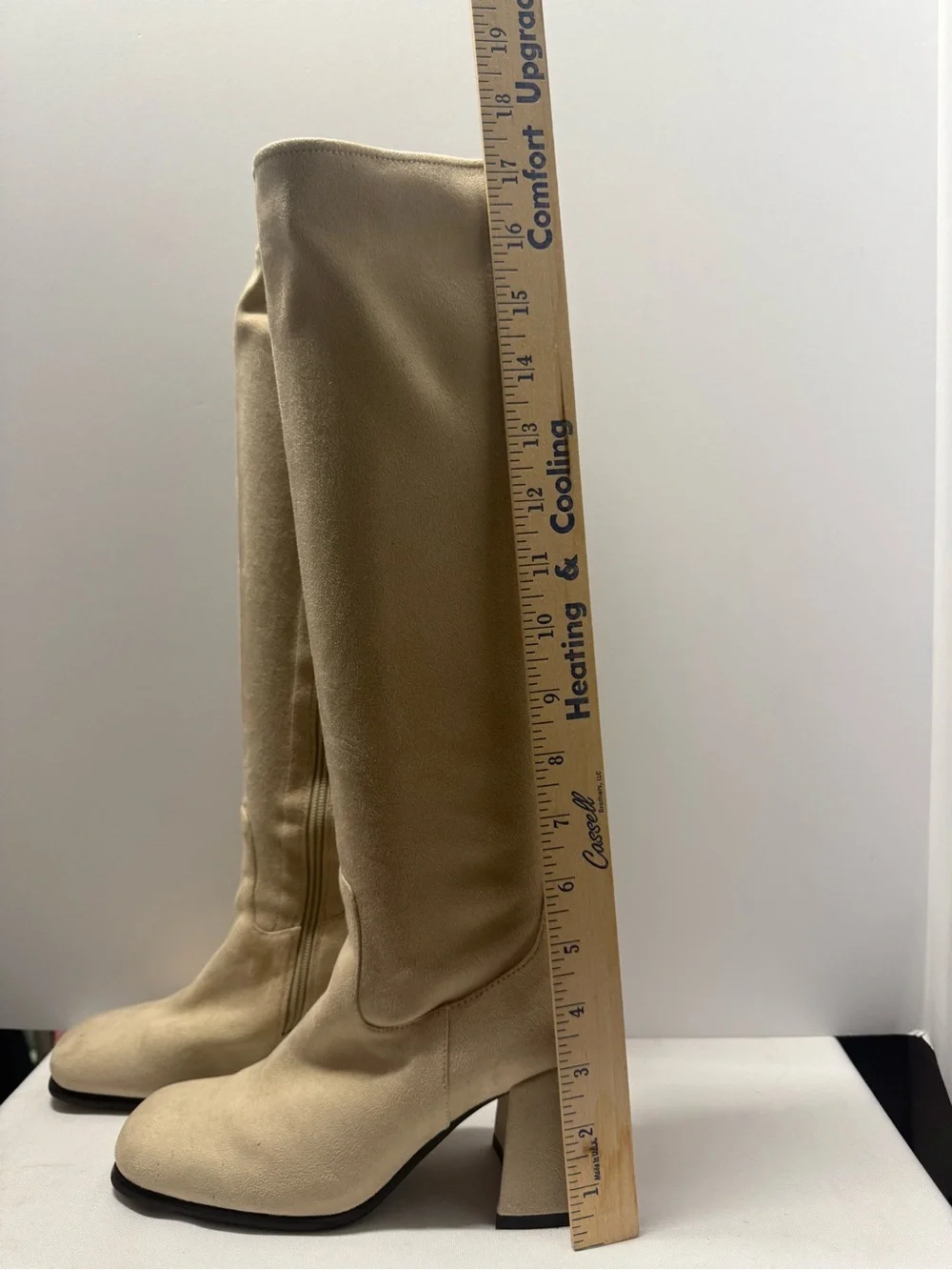 Jeffrey Campbell Beige Tall Block Heel Boots - Picture 4 of 9